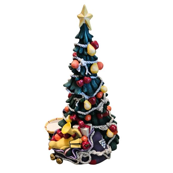 Department 56 Christmas Tree Figurine 8" Hand-Painted with Gifts & Fruit Accents - Picture 3 of 5